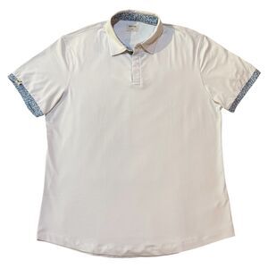 Mantra Catalyst Golf Polo White Mantra Collar Men's XL Performance Blue Accents